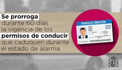 Se prorroga durante 60 días la vigencia de los permisos de conducir que caduquen durante el estado de alarma