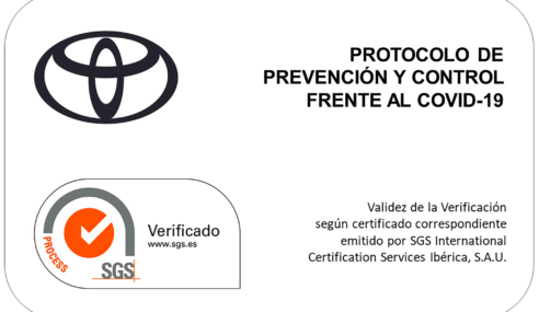 Certificado de cumplimiento de los protocolos COVID-19 para los Concesionarios de Toyota España